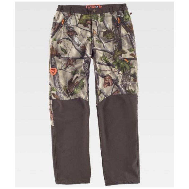 Pantalón Workshell S8365 WORKTEAM con estampado vegetal