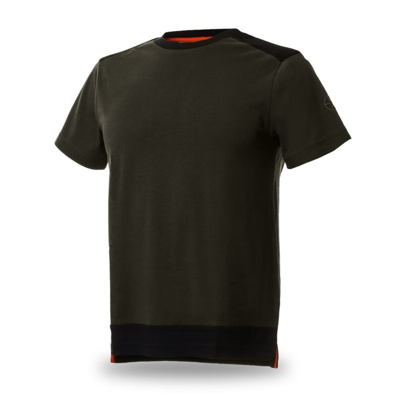Camiseta de Trabajo NICE STRETCH Verde Manga Corta Algodón 145 gr