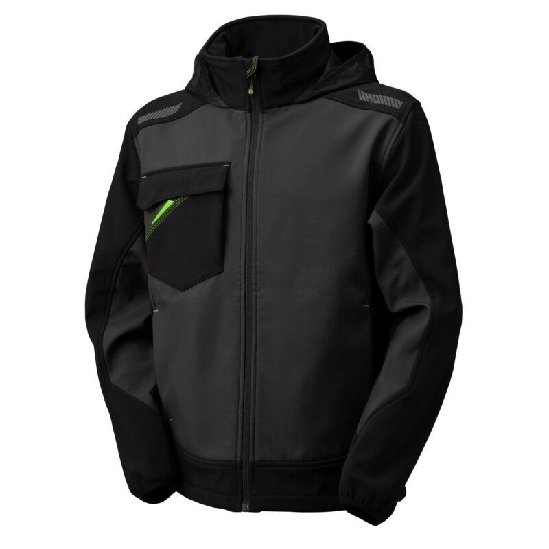 Chaqueta softshell de trabajo Nice Stretch con capucha 455143GNE