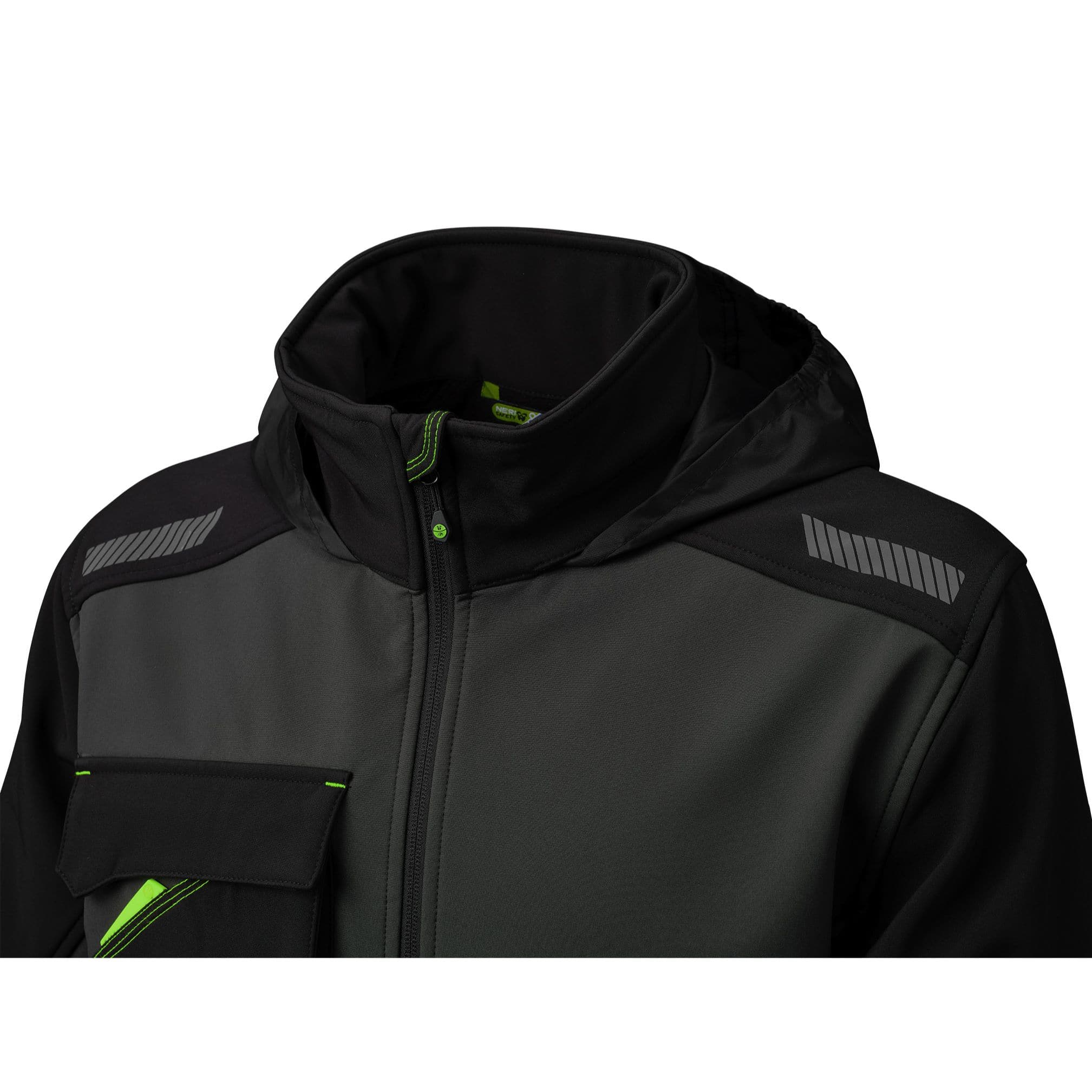 Chaqueta Softshell de Trabajo NICE STRETCH Gris con Capucha 310 gr. - Imagen 3